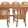 set 173 -- 39 x 78-118 inch rectangular extension table (tb-e006) & captains armchairs (fully built) (ch-044)